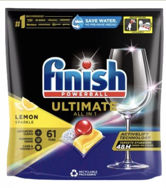 капсулы для ппм Finish Powerball Ultimate AIO лимон 61 штука - купить с ...