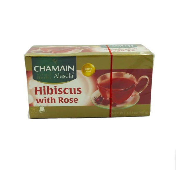 Чай натуральный КАРКАДЕ с РОЗОЙ / пакетированный чай "Chamain" 40 гр ...
