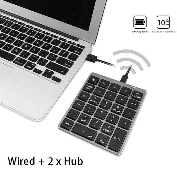 Емкостная клавиатура Беспроводная Bluetooth Числовая с USB Hub Dual ...