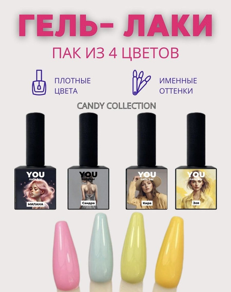 Набор гель лаков для ногтей Candy от You nails bar - купить с доставкой ...