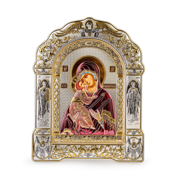Икона серебряная, греческая Владимирская БМ, 206х270мм. - купить по ...