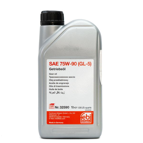 Масло трансмиссионное FEBI "Getriebeoil 75W-90", 1л желтое оригинал ...