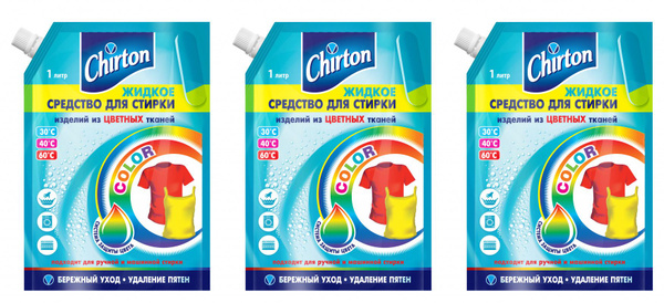 Chirton Жидкое средство для стирки Для цветных тканей, 1000 мл , 3 уп ...