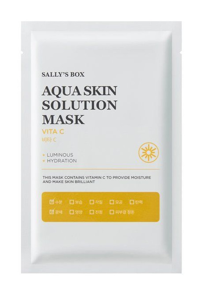 Тканевая маска для сияния кожи лица с витамином С Aqua Skin Solution ...
