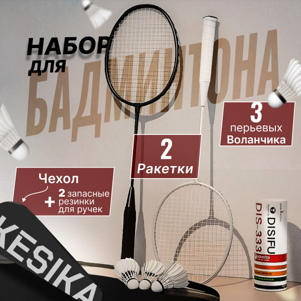 Бадминтон / Бадминтон набор 2 ракетки и 3 воланчика - купить с ...