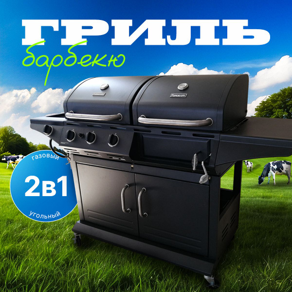 Гриль барбекю Fordeary, 2 в 1 газовый и угольный - купить с доставкой ...