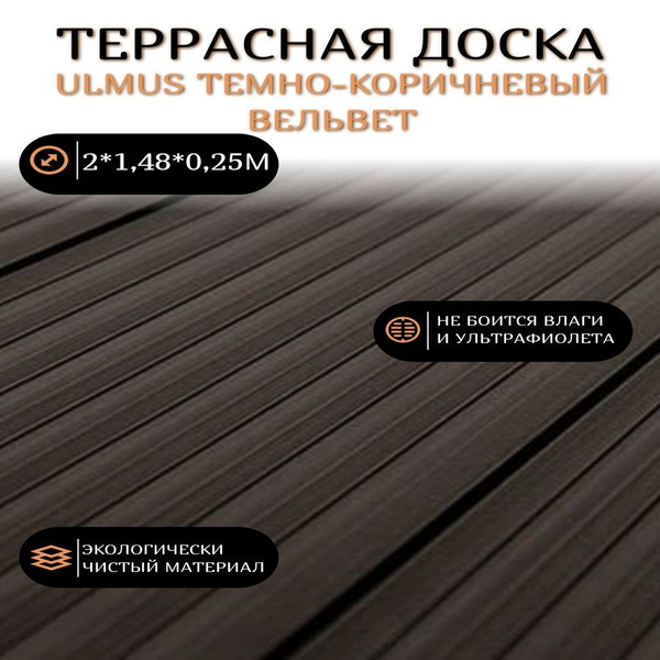 Террасная доска ДомСтрой, ДПК (Древесно-полимерный композит), 25 мм ...