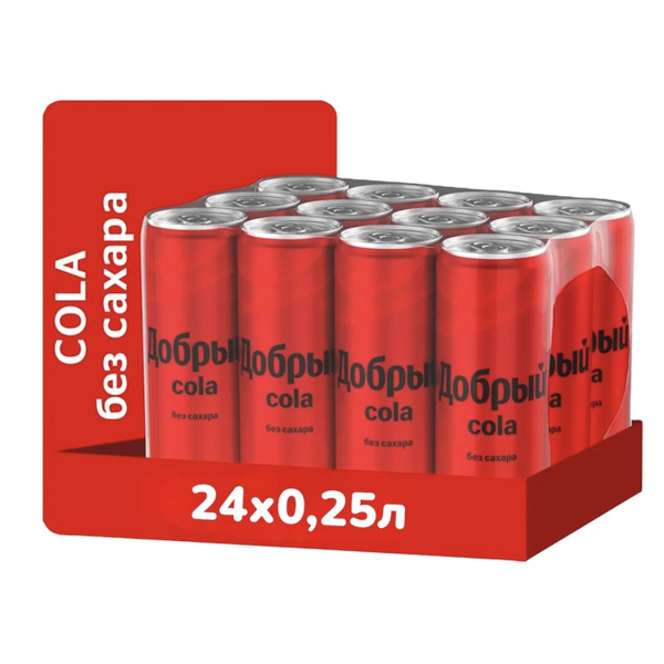 Напиток газированный Добрый COLA без сахара (Кока-Кола без сахара) 0.25 ...