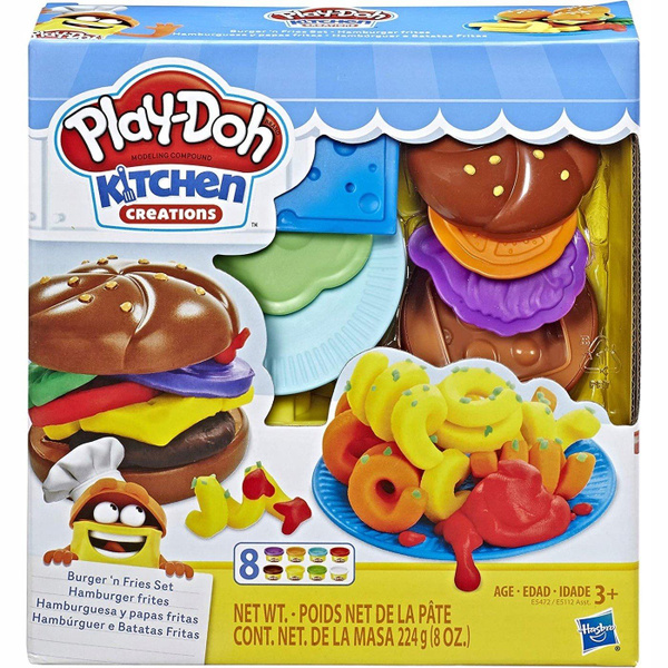 Игровой набор для лепки Play-Doh Kitchen Creations Silly Snacks Burgers ...