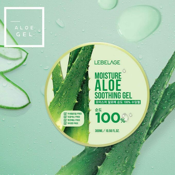 Алоэ гель 100% для лица и тела Увлажняющий Успокаивающий LEBELAGE ...