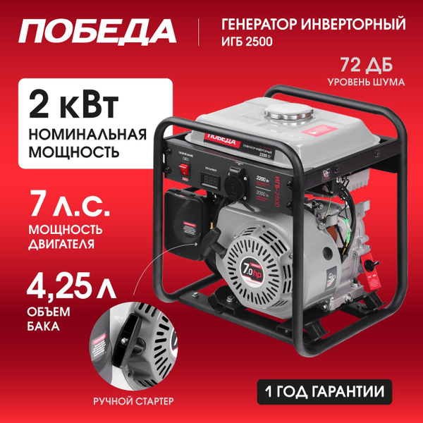Генератор инверторный ПОБЕДА ИГБ-2500 - купить с доставкой по выгодным ...