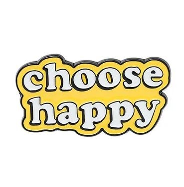 Значок металлический Цитаты Выбери счастье Choose happy - купить с ...