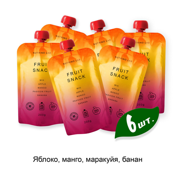 Nutrino Lab Пюре фруктовое Яблоко, манго, маракуйя, банан 200 гр*6 ...