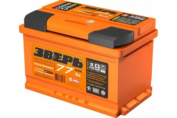 Аккумулятор автомобильный ЗВЕРЬ Зверь Кальций_Прямая (+/-)_77 купить по ...