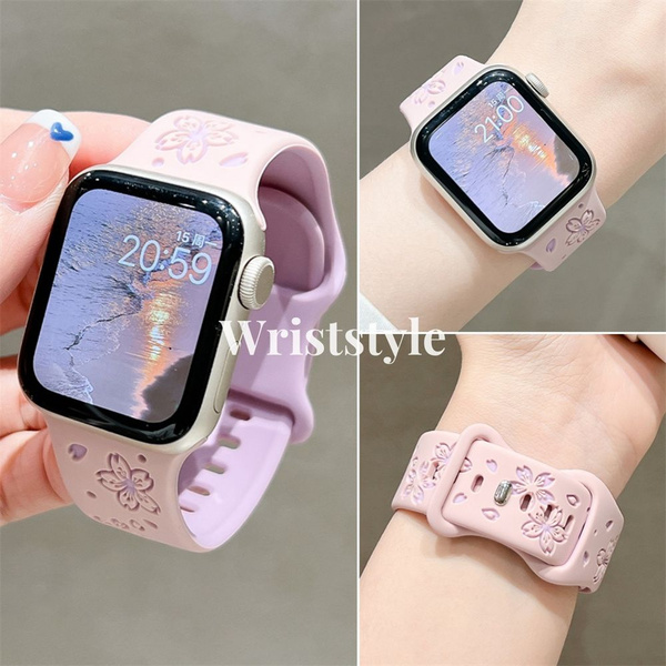 Двухцветные вишневые силиконовые ремешки Apple Watch S9 8 7 6 5 4 3 1 ...
