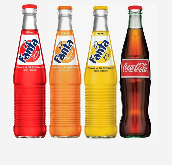 Набор газированных напитков Fanta и Coca Cola, стекло, ( 4 шт по 0,355 ...