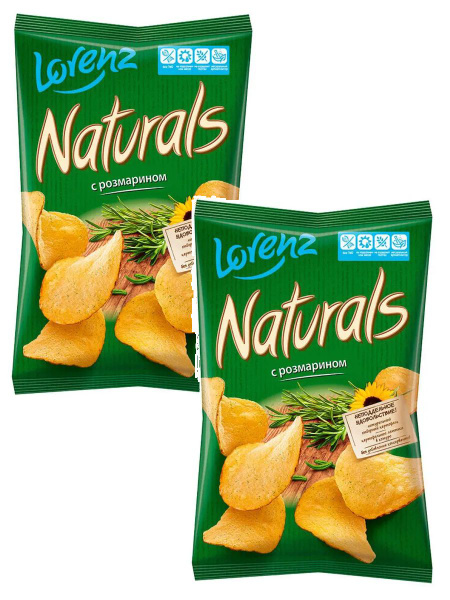 Набор чипсов картофельных Lorenz Naturals с розмарином, 100 г х 2 шт ...
