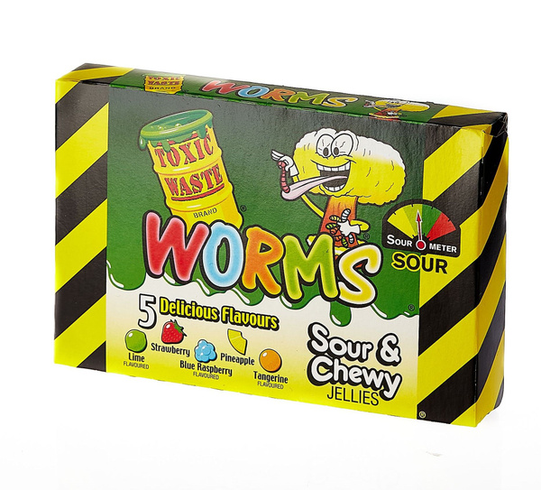 Кислый жевательный мармелад Токсик Вормс (Toxic Waste Worms Sour&Chewy ...