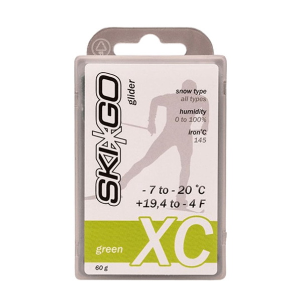 Бесфторовый парафин SKI GO CH XC GREEN -7/-20, 60 г лыжный купить c ...