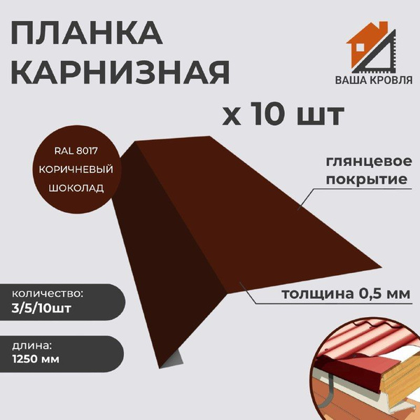 Карнизная планка (капельник конденсата) полиэстер глянцевый Norman 0.5 ...