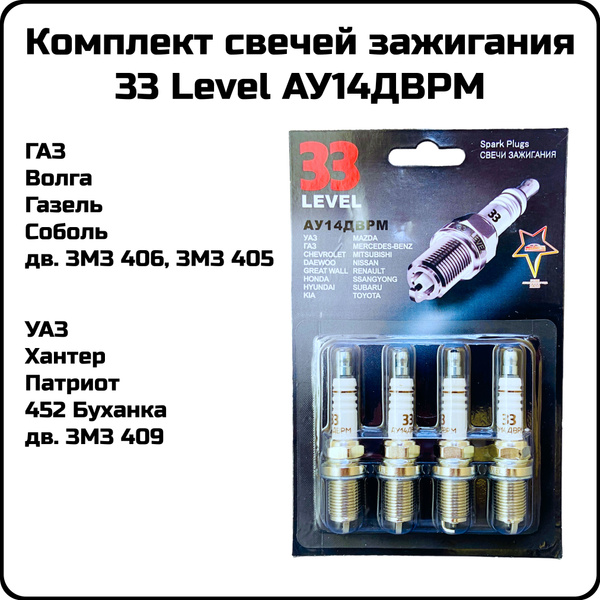 Свеча зажигания 33 level АУ14ДВРМ - купить по выгодным ценам в интернет ...