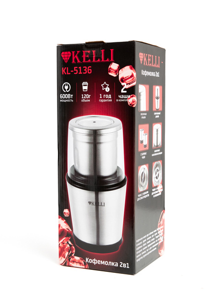 Кофемолка KELLI Kof_mol, серебристый купить по низкой цене с доставкой ...