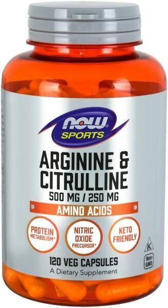 Аминокислоты NOW Arginine 500 & Citrulline 250, 120 капс. купить на ...