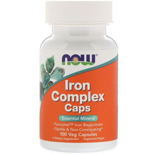 Витаминно-минеральный комплекс Now Iron Complex (Glycinate), 100 капс ...