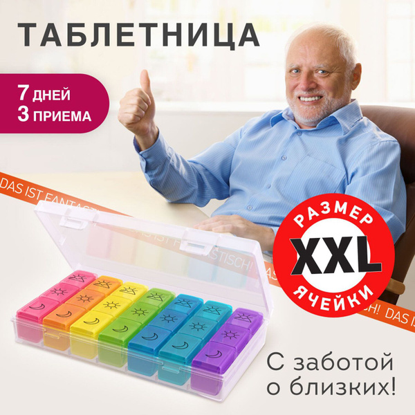 Таблетница органайзер на 7 дней, бокс для хранения таблеток и лекарств ...