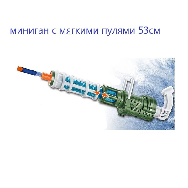 Автомат игрушечный Миниган 53см, мягкие пули, микс - купить с доставкой ...