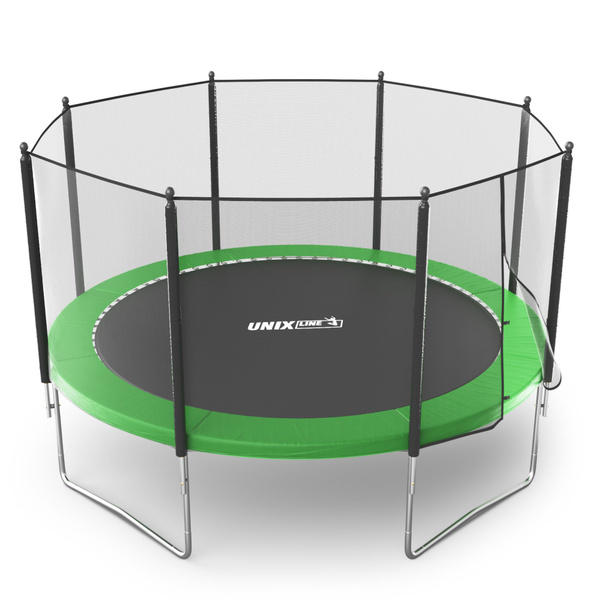 Батут каркасный UNIX Line Simple 12 ft Green с внешней защитной сеткой ...