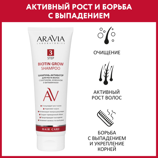 ARAVIA Laboratories Шампунь-активатор для роста волос с биотином ...