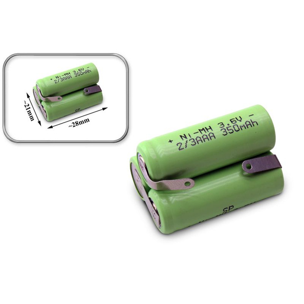 Аккумуляторная батарея Ni-MH типа 2/3AAA 3S1P, 3.6V, 300mAh, профиль ...