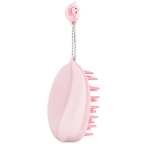Расческа массажная маленькая с милой игрушкой - брелком. Розовая ...