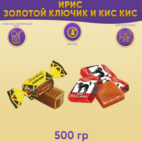 Ирис Микс Золотой ключик + Кис Кис по 250 грамм / 500 грамм Красный ...