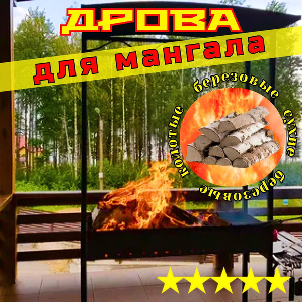 Дрова березовые колотые для мангала сухие 10 кг. - купить с доставкой ...