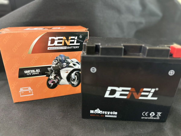 Мото аккумулятор стартерный AGM DENEL 6MF20L-B2 12201,12В 20Ач (12V ...