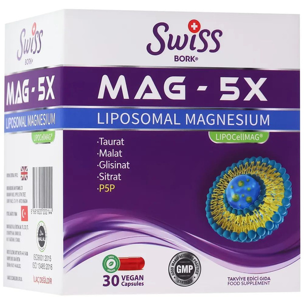 SWISS BORK MAG-5X LIPO MAG 30 Capsule /Липосомальный комплекс магний 30 ...