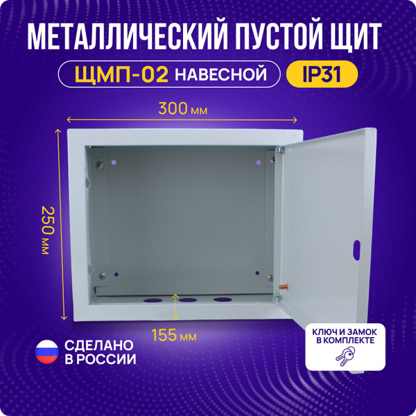 Щит распределительный пустой ЩМП-02 для электросчетчика и автоматов ...