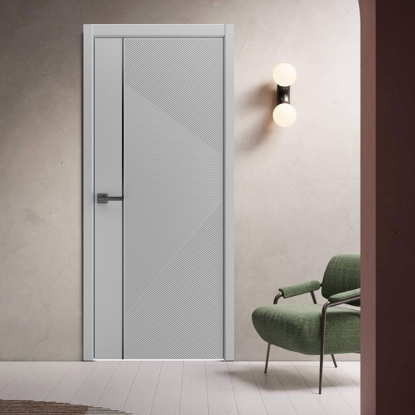 Paputin's Doors Дверь межкомнатная Серая эмаль с черным молдингом ...