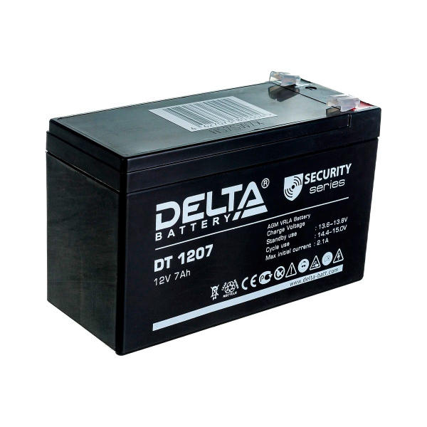 Аккумулятор свинцово-кислотный 12В 7,0Ah DT1207 Delta - купить с ...
