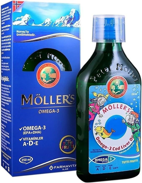 Mollers рыбий жир Омега-3 сироп для детей 250 мл - купить с доставкой ...