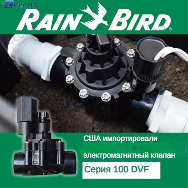 Электромагнитный клапан 100-DVF 24V Rain Bird (США) с регулятором ...