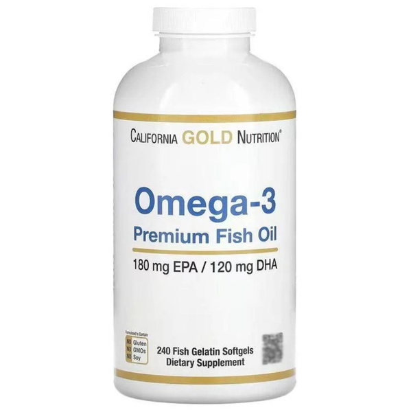 Омега 3 Premium Fish Oil California Gold Nutrition 240 капсул Пищевая ...