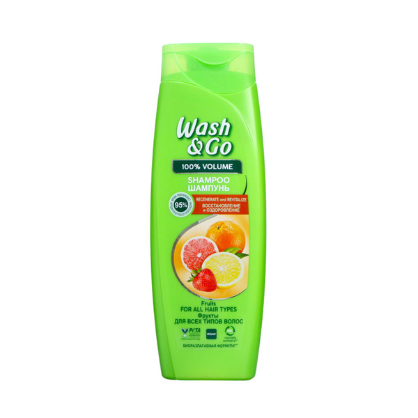 Шампунь Wash&Go с экстрактами фруктов для всех типов волос, 360 мл ...
