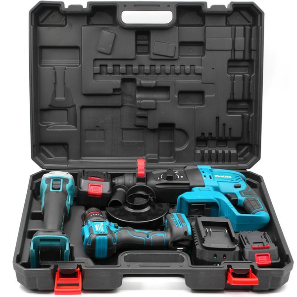 Makita бесщеточный набор 3 в 1 (шуруповерт, УШМ, перфоратор) - купить с ...