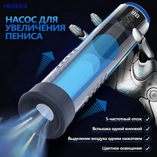 Вакуумная автоматическая помпа для увеличения члена 18+ купить на OZON ...