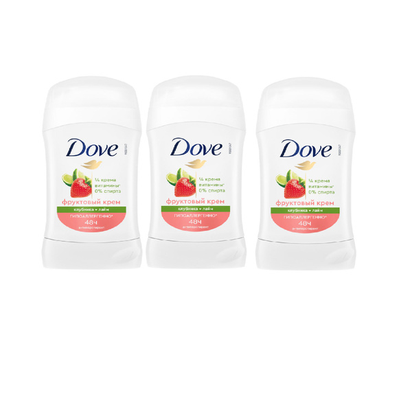 Dove Дезодорант-стик Клубника- Лайм, 40мл, 3 уп. - купить с доставкой ...