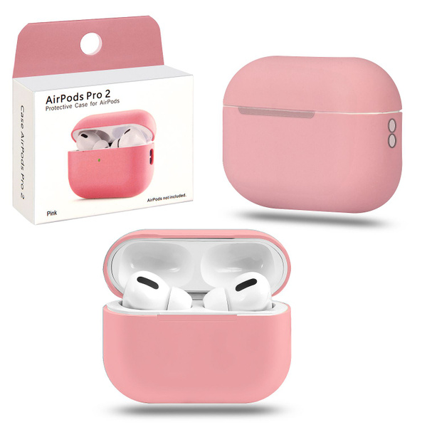 Чехол AirPods Pro 2/ силиконовый/ кейс для наушников Apple/ розовый ...