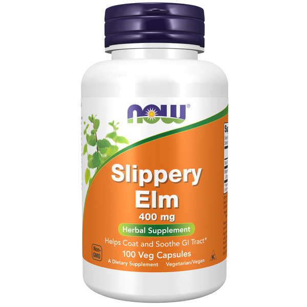 NOW Slippery Elm 400 mg, Кора красного вяза 100 капсул - купить с ...